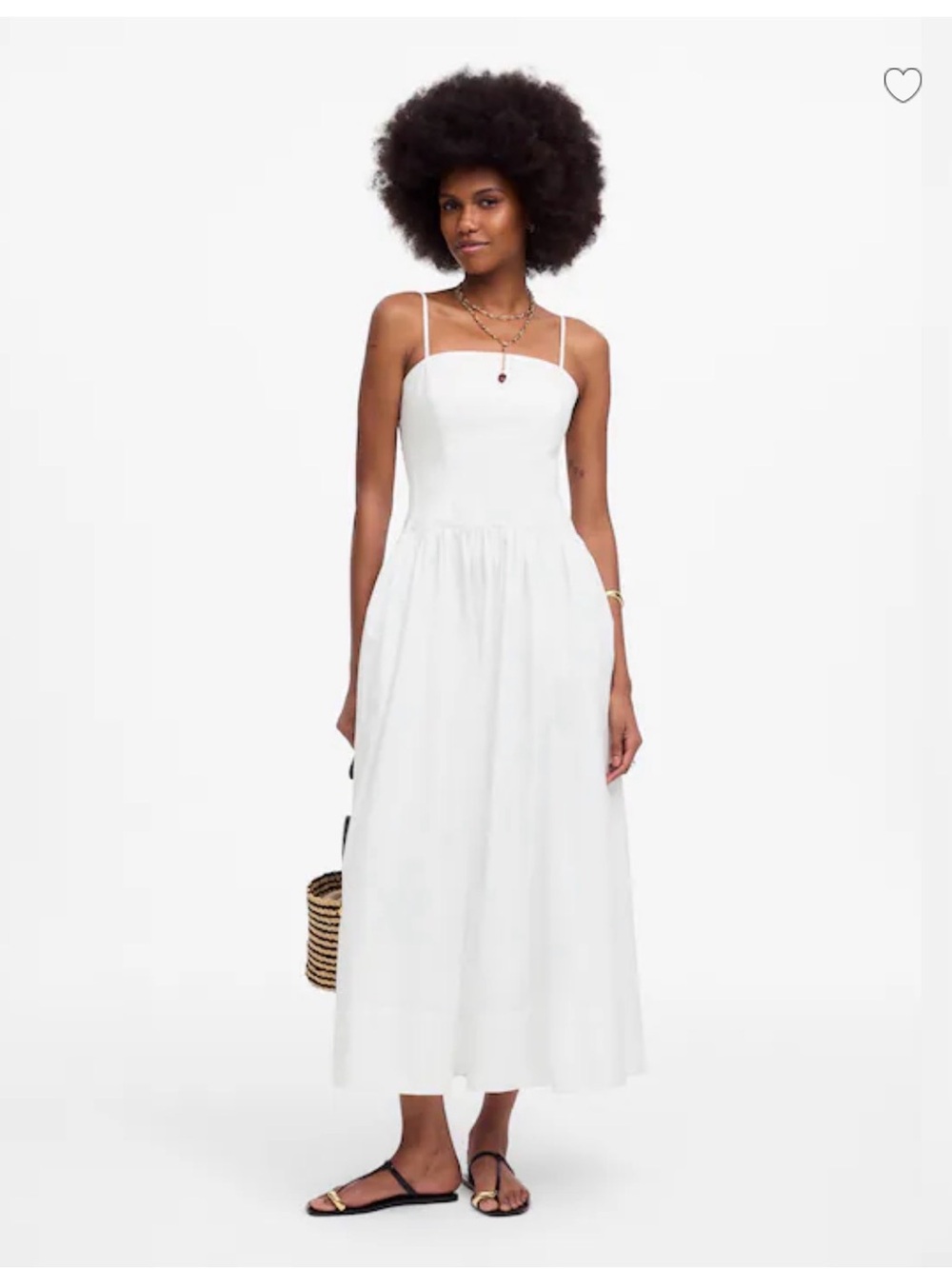 Madewell 100% Cotton White Spaghetti-Strap Maxi Dress
